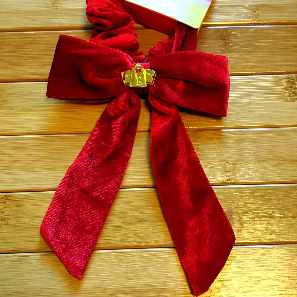 Red Bow Disney Princess Belle Beauty & The Beast Hair Scrunchie Girls Dress Up